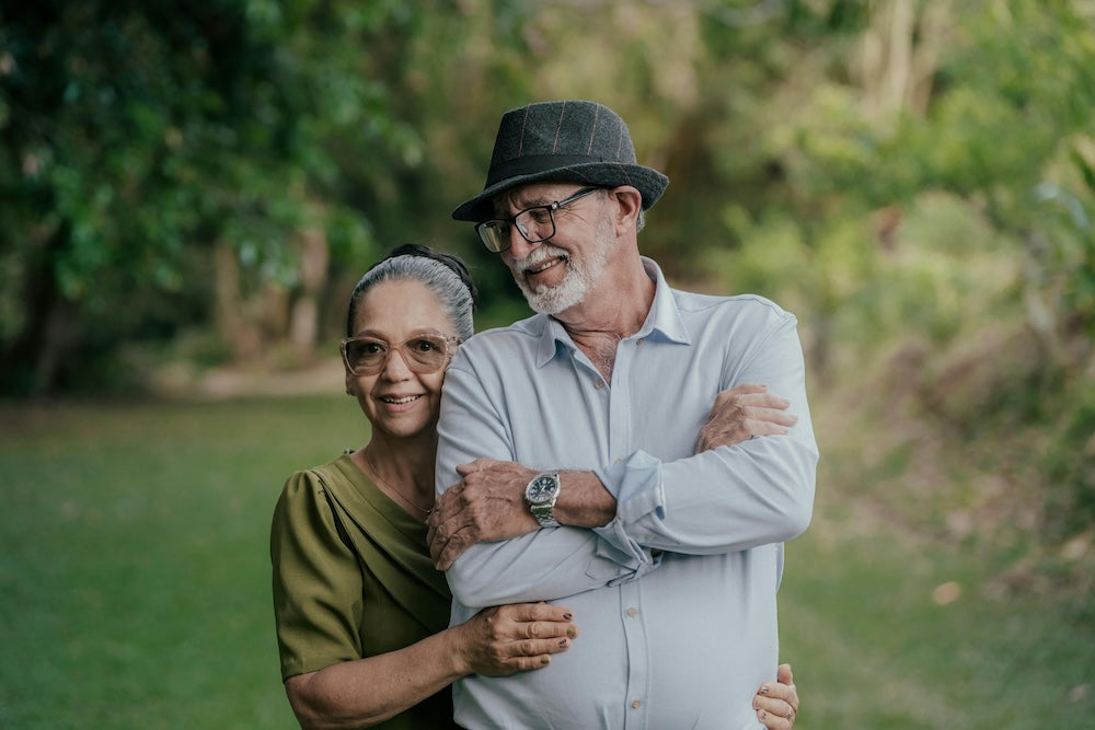 Image couple seniors chapeau - grande